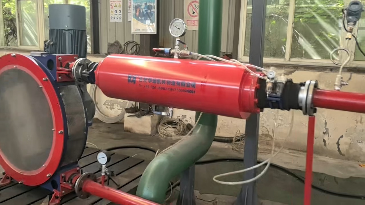 Pulsation comparison of hose pumps with and without Huayun smoothing filter